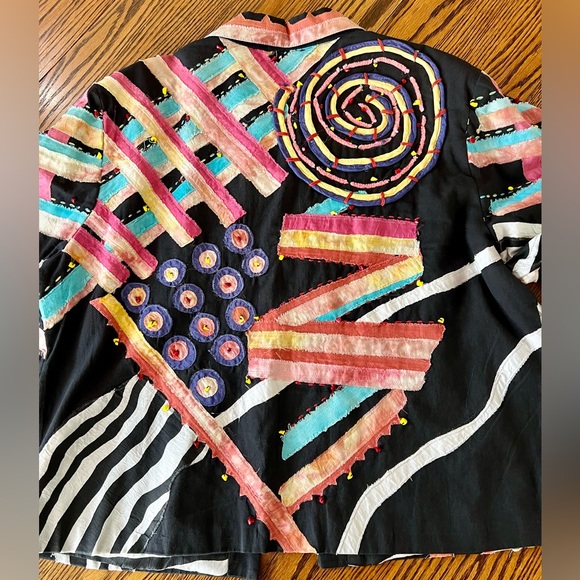 Vintage Sandy Starkman Jacket Button Up Boho Beaded Chaos XL - Picture 6 of 11